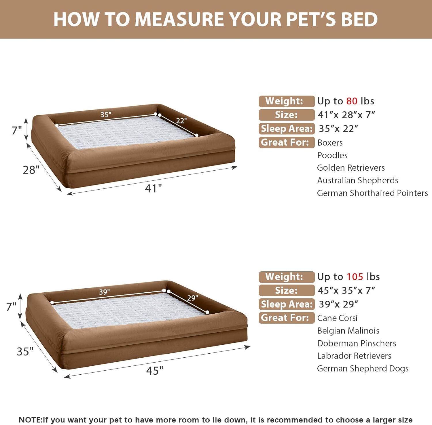 EP  XL Extra Large Dog Bed, Washable Dog Couch with Removable Waterproof Cover, Orthopedic Large Pet Sofa Bed with Bolster Sides for Sleeping