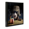 thumbnail image 3 of Stupell Industries Moscow Mule Funny Animal Animals & Insects Painting Black Floater Framed Canvas Art Print Wall Art, 18 x 18, 3 of 9