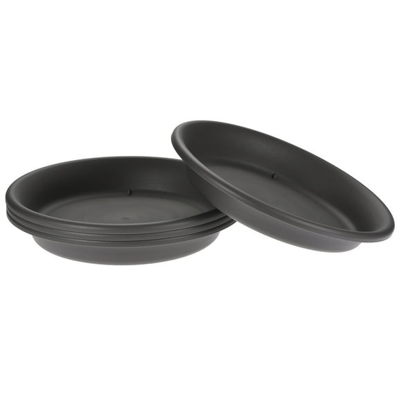 Uxcell 7" Plastic Round Plant Pot Saucers Flower Drip Trays, 4 Count Brown