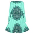 thumbnail image 4 of RWJDXD Robe Ample et Confortable en Été mandala Bleu Robe Surdimensionnée Col en V Robe de Plage Robes Manches Longues Robe de Bal 2024, 4 of 6