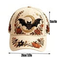 thumbnail image 3 of Fall Halloween Embroidered Baseball Cap,Vintage Bat Floral Adjustable Trucker Hat,Casual Holiday Accessory for Women Men, 3 of 7