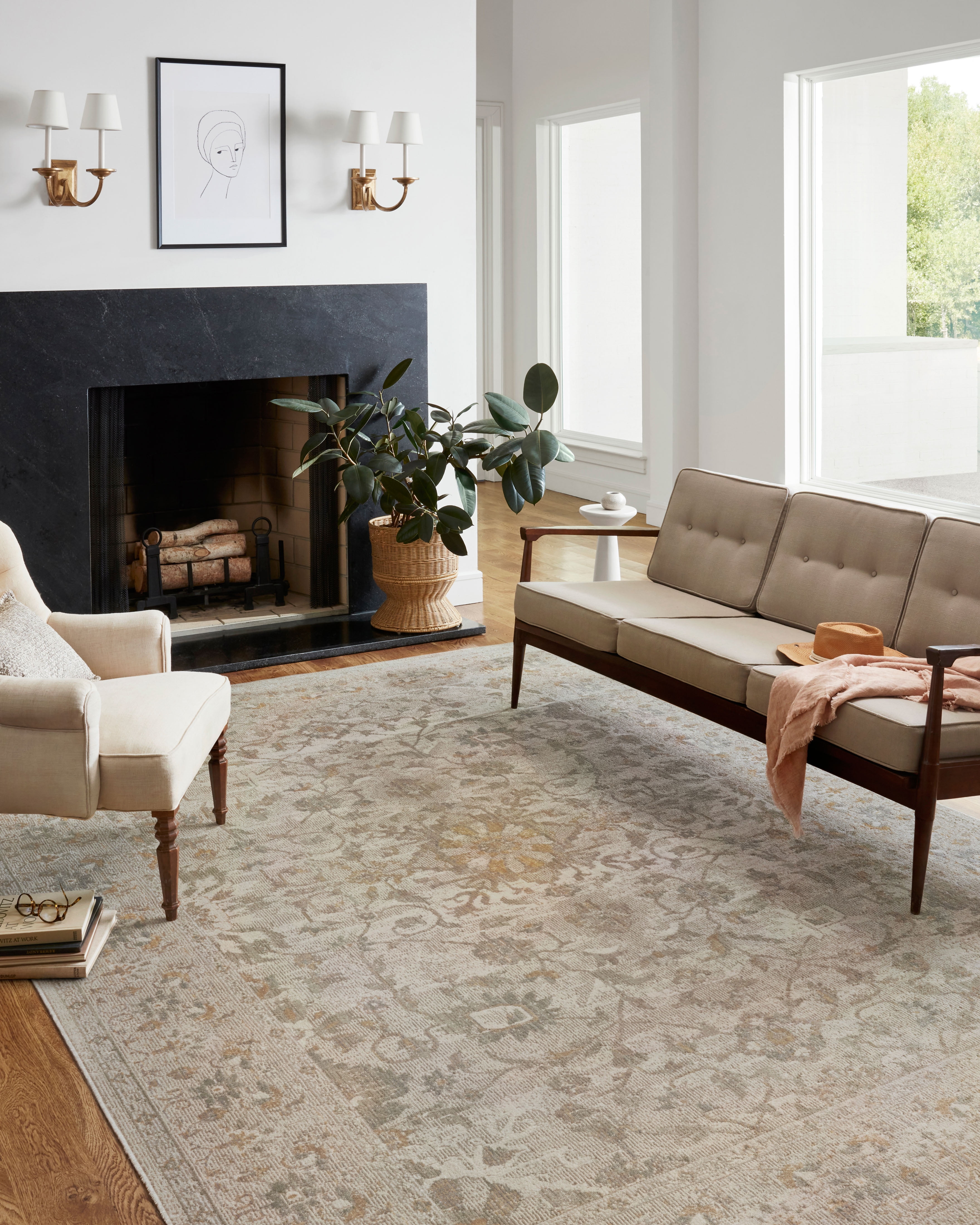 Chris Loves Julia x Loloi Rosemarie Ivory/Natural 2'-7" x 10'-0" Area Rug