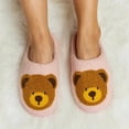 thumbnail image 2 of Womens Fuzzy Slippers Cute Cartoon Animal Print Chunky Soft Sole Antislip Winter Bedroom House Shoes Casual Cozy Slip on Shoes Red 7.5, 2 of 6
