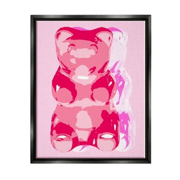 Stupell Industries Modern Gummy Bear Food & Beverage Painting Black Floater Framed Art Print Wall Art, 17 x 21
