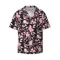 thumbnail image 4 of Uemuo Daisies Flowers Pattern Cotton Linen Short Sleeve Shirts,Casual Lightweight Button Down Shirts,Vacation Beach Summer Tops-, 4 of 7