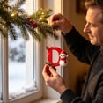 thumbnail image 7 of Christmas Letter Ornament, Red Alphabet Initial D Hanging Decoration with Snowman Christmas Tree Ornament for Family Name Display, 7 of 7