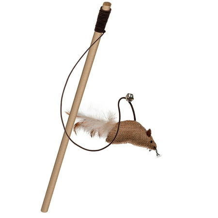 Paws & Pals Interactive Wand, Mouse and Feathers Toy for Cats and Kitten