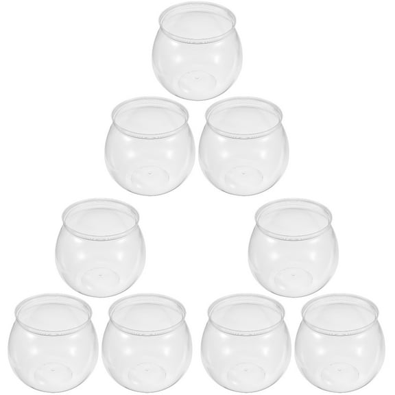 OUNONA 9 pcs Fish Bowl Goldfish Bowl Small Plastic Aquarium Goldfish Tank Desktop Fish Bowl