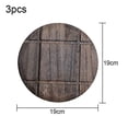 thumbnail image 2 of 19cm Paquete de 3 salvamanteles de madera para platos calientes, ollas y sartenes, salvamanteles rústicos de madera, almohadilla aislante decorativa para encimeras, redondo de 19cm, 2 of 5