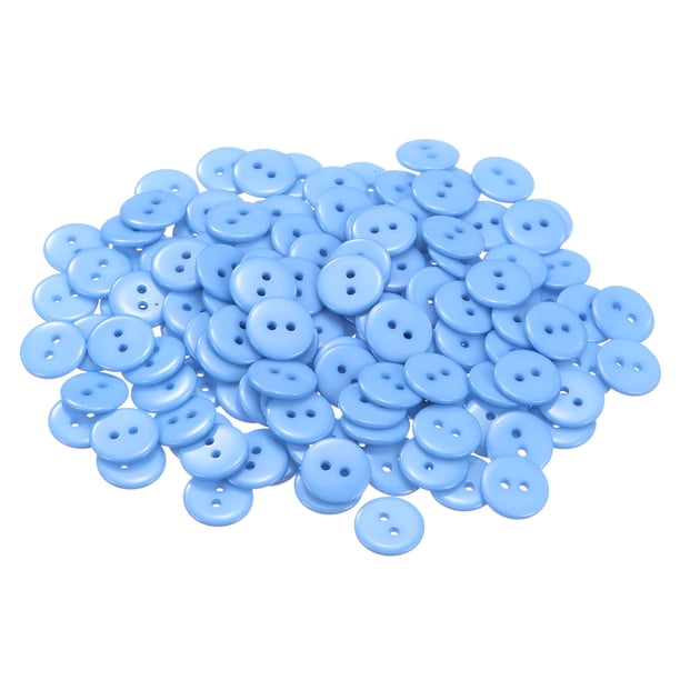 Botón de costura Uxcell 200 piezas 5/8" (15mm) 2 agujeros botones de resina redondos de reemplazo, azul