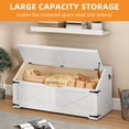 thumbnail image 4 of Craftian 39.4" Storage Chest with 4 Wheels, Wooden Storage Bench, Lift Top Toy Chest Storage Trunk with Safety Hinges, Large Toy Box, Entryway Bench - White, 4 of 10