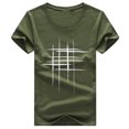 thumbnail image 1 of Koszal Creative Line Cross Printed Tee Top Women Summer Short Sleeve O Neck T-Shirt, 1 of 7