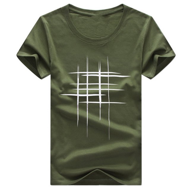 Koszal Creative Line Cross Printed Tee Top Women Summer Short Sleeve O Neck T-Shirt