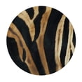 thumbnail image 4 of WYYP Zebra Print Furry Round Tablecloth 100% Polyester Waterproof Resistant Fabric White, 4 of 8