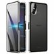 thumbnail image 1 of For Sony Xperia 10 VI Tempered Glass Case Metal Frame Clear PC Back Magnetic Phone Cover -, 1 of 3
