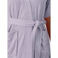 thumbnail image 5 of DARING DIVA Towel Robe Short Sleeve Self Tie Bathrobe for After Shower XS Purple, 5 of 6