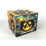 ANIMAT3D Jabberin' Jack Talking Animated Black Pumpkin with Built in Projector & Speaker Plug'n Play