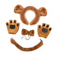 thumbnail image 4 of Orejas y cola de animales para mujeres y niñas, disfraz de peluche, diadema para la noche león, 4 of 9