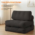 thumbnail image 4 of Puremind Folding Sofa Bed, Convertible Floor Couch for Adults/Kids, Corduroy Fold Out Chair Bed with Pillow for Living Room/Bedroom, Dark Gray, 4 of 7