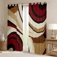 thumbnail image 2 of Homewish Teens Brown Red Stripes Curtains Pack of 2 (42x84 Each),Abstract Minimalist Lines Curtains Blackout,Minimalism Geometric Theme Bedroom Curtains,Super Cozy Room Decor, 2 of 6