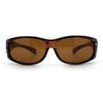 thumbnail image 3 of Polarized Womens Small Snug Rhinestone Studded OTG Fit Over Sunglasses (All Brown), 3 of 8
