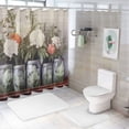 thumbnail image 7 of Pratyus Flowers Printed Shower Curtain Set with Hooks, Chic Modern Bathroom Decor, 100% Polyester Fiber, Various Sizes 60x72, 7 of 7