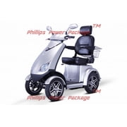 4 Wheel Heavy Duty 500lbs. Wt. Capacity Scooter with Electromagnetic Brakes - Silver, EWHEELS