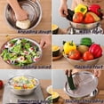 thumbnail image 3 of Kitchen Grater 3 Piece Stainless Steel Vegetable Cutter Drainer Rice Scraper Colander Slicer Direct Heating Bowl Vegetable Cooker Slicing Saving Housework Easy Be, 3 of 8