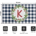 thumbnail image 5 of Buffalo Plaid Doormat Non-Slip Absorbent Resist Dirt Wreath Front Door Mat Machine Washable Letter K Welcome Mats Outdoor Inside Floor Rugs for Entryway 30" X 17", 5 of 6