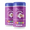Care Touch Hand Sanitizing Wipes (2 Canisters) | 160 Antiseptic Wipes in a Moisture-Lock Canister - 75% Ethyl Alcohol Saturation | for Home and Office Use