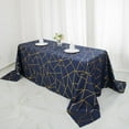 Efavormart 90"x132" Navy Blue Rectangle Polyester Tablecloth With Gold ...