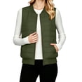thumbnail image 5 of ClodeEU Women's Round Neck Zip Up Quilted Vest,Sleeveless Lightweight Casual Gilet with Pockets ,Women's S-XXL, 5 of 9