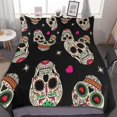 thumbnail image 1 of HAHDAXIA Skull Print Bedding Solid Comforter Set for All Seasons,3 Pieces(1 Comforter+2 Pillowcases),Soft Microfiber Bedding Set Full(79"x90"), 1 of 7
