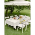 thumbnail image 5 of 60x84 Inch Outdoor Tablecloth with Umbrella Hole Zipper Rectangle Yellow Fruit Rectangular Tablecloths Outside Waterproof Vintage Country Leaves Berries Blue Plants Patio Table Cover for Picnic Party, 5 of 8