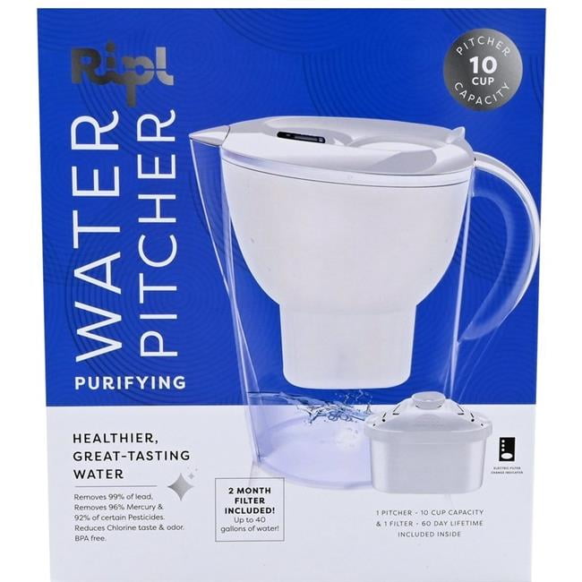 RIPL 4003384 10 Cup Clear Water Filter Pitcher