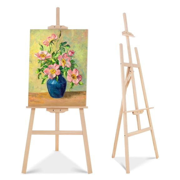 Wooden Easel Stand, Adjustable Folding Easel for Painting, Drawing, Canvas up to 42", Wedding Sign and Poster Display