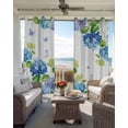 thumbnail image 3 of Blue Hydrangea Blackout Curtains for Bedroom - 84 Inch Long Light Blocking 2 Panels Set, Farmhouse Butterfly Spring Floral Thermal Insulated Living Room Drapes Grommet Window Curtains 52"x84", 3 of 8