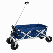 Wagonsrus Folding Utility Wagon Navy Polka Dot