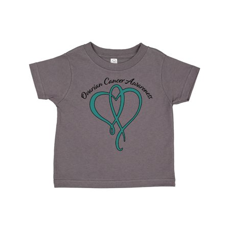 

Inktastic Ovarian Cancer Awareness with Teal Heart Ribbon Gift Toddler Boy or Toddler Girl T-Shirt