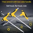 YIGZYCN T Shaped Hex Wrench T Handle Spanner Tool Flat Head/Ball Head