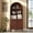 Walnut, variant on Huisuilinss Arched Bookshelf With Doors,Tall Arched Bookcase,Farmhouse Arched Cabinet,Wood Kitchen Pantry Organizer,5-Tier Open Display Shelf For Home Office Living Room Library