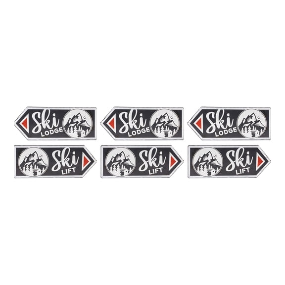Melrose International Ski Lift Lodge Sign (Set of 6)