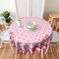 thumbnail image 6 of Gnomes Valentines Day Tablecloth Round 60 Inch Pink Buffalo Plaid Check Red Heart Washable Wrinkle Stain-Resistant Polyester Table Cloth Rustic Valentines Decorations for Party Home Kitchen Dining, 6 of 6