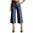 thumbnail image 4 of LEAVINGSUO Striped Cargo Capri Pants for Women With Pockets Women's Business Casual Slacks Office Dress Capris Breathable Lightweight Navy XXL, 4 of 5