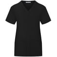 thumbnail image 2 of Minty Mint, Women's, V Neck Stretch Medical Scrub Top w Side Panels, Black, XL, 2 of 3