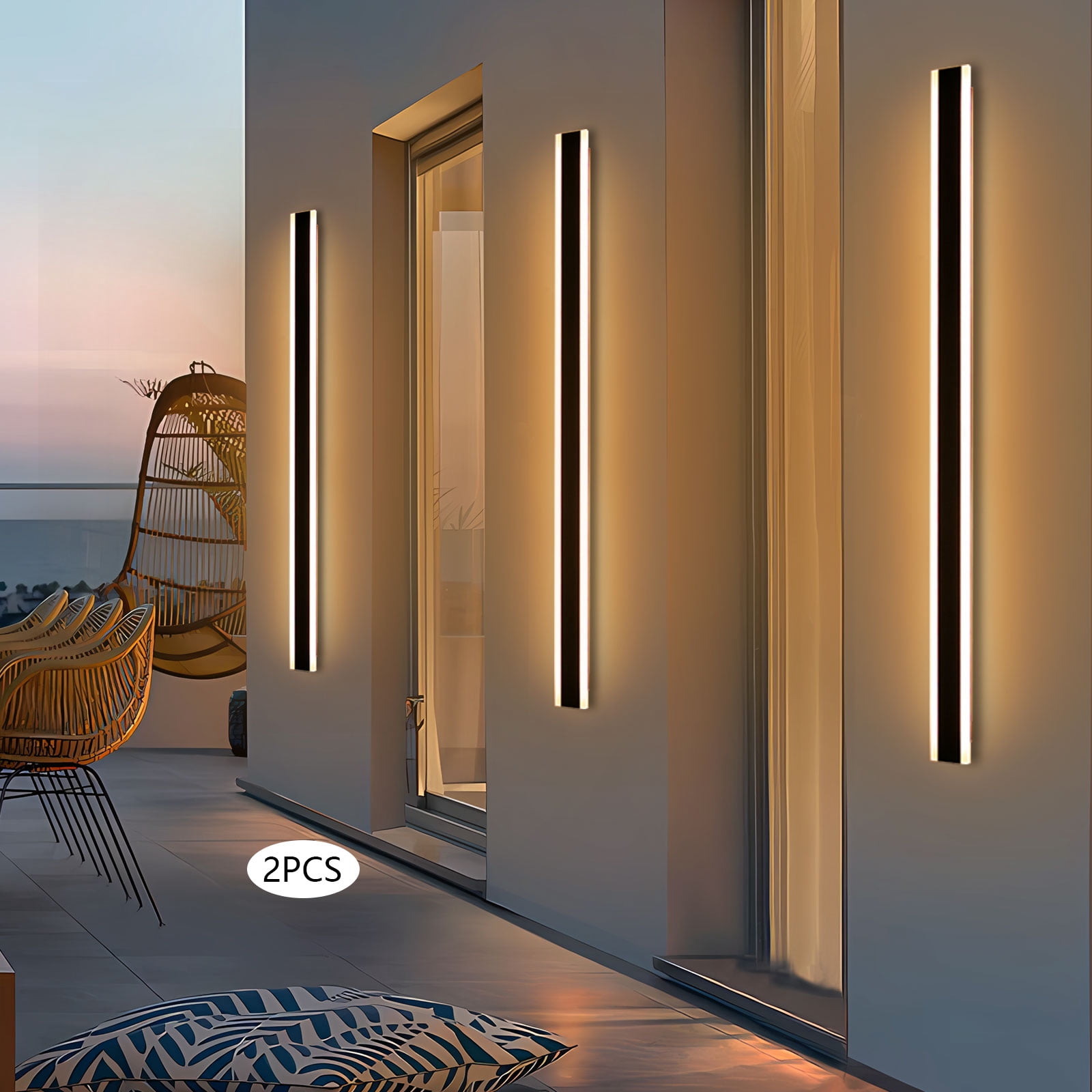 2Pcs Wall Lights, Modern Outdoor Wall Light, Wall Mount Bedroom Bedside Lighting Fixture