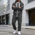 thumbnail image 4 of LEKWK Tracksuit Men 2 Piece Sweatsuits Zip Up Hoodie Sweatshirt and Jogger Sweatpants with Pockets Fall Winter Athletic Gym Running Activewear, 4 of 8