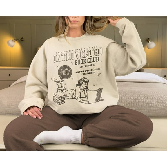 Introverted Book Club Sweatshirt | Bookish Sweatshirt, Anti-Social Book Club, Gift For Book Lover, Dark Romance Bookish Hoodie Gift For Her