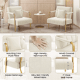 thumbnail image 4 of Renwick Velvet Upholstered Accent Armchair with Gold Metal Frame, Beige, 4 of 10