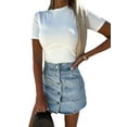 thumbnail image 5 of Coduop Women Short Denim Skirts Casual Distressed High Waist Button Down Short Denim Jean Skirts, 5 of 7